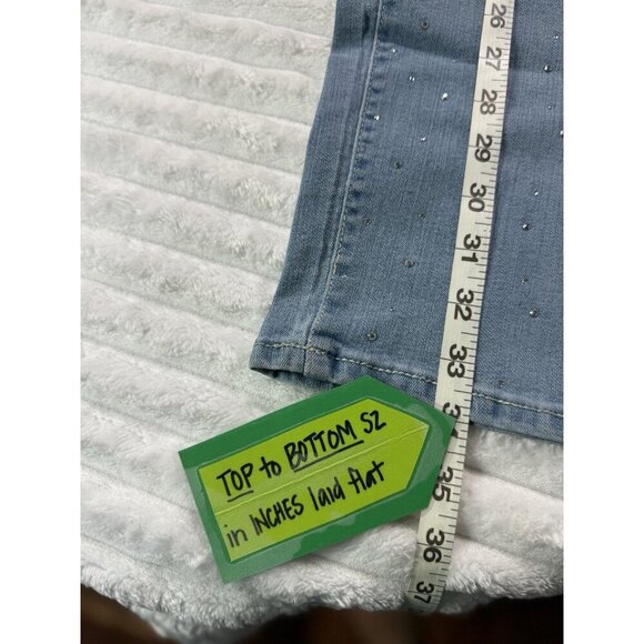Camila Coelho Women’s Blue Jeans with Gemstone Accent Size 2 - Picture 3 of 13